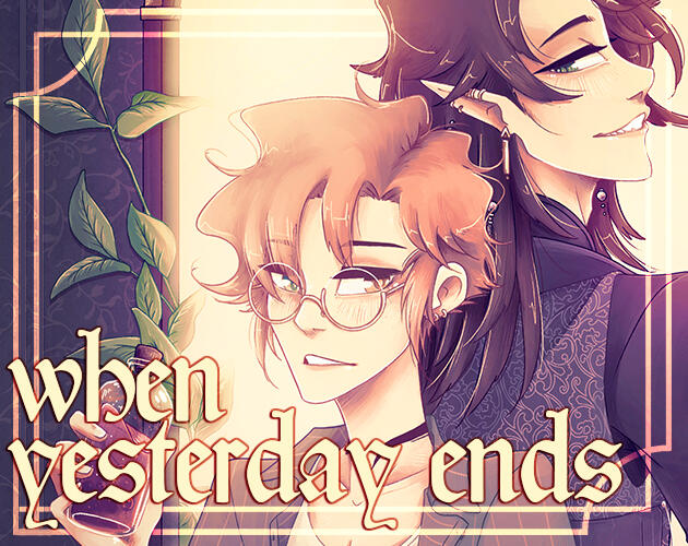 Icon for When Yesterday Ends featuring Ambrose and Renwick against a bright window behind them.